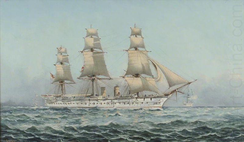Henry J. Morgan HMS 'Boadicea' china oil painting image